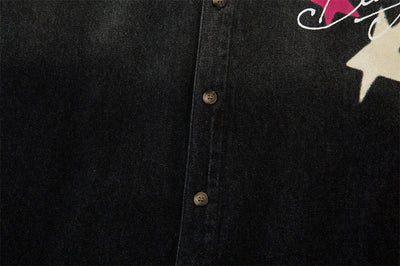 Camisa Denim con Estampado de Estrella y Letras - Diseño Moderno - Image 26