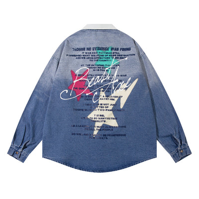 Camisa Denim con Estampado de Estrella y Letras - Diseño Moderno - Image 31