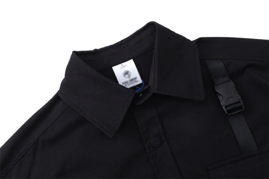 Camisa Gótica Suelta de Manga Larga para Hombre con Bolsillos de Cinta - Image 22