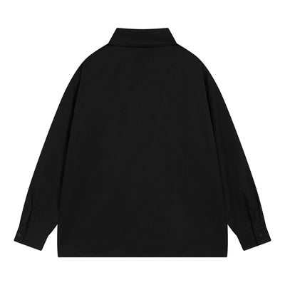 Camisa Gótica Suelta de Manga Larga para Hombre con Bolsillos de Cinta - Image 24