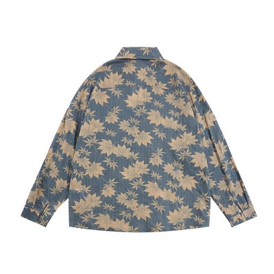 Camisa Manga Larga Estampado Hoja de Arce Hombre Estilo Japonés Primavera Otoño - Image 28