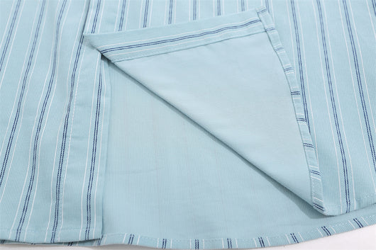 Camisa Casual de Rayas Verticales con Bordados Estilo Street American - Image 21