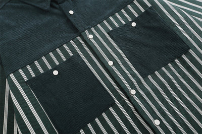 Camisa Casual de Manga Larga con Rayas Verticales y Bolsillo Contraste - Image 19