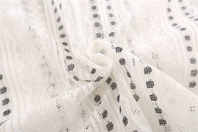 Blusa Suelta de Encaje Calado y Manga Larga con Lunares y Rayas Jacquard - Image 27