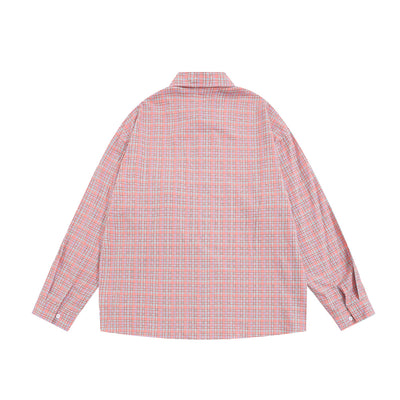 Camisa Cuadriculada Suelta con Diseño Personalizado y Bolsillos - Image 29