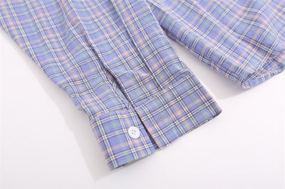 Camisa Cuadriculada Suelta con Diseño Personalizado y Bolsillos - Image 30