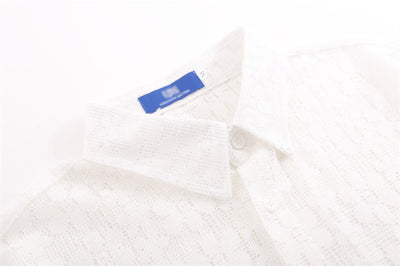 Chaqueta Casual Suelta con Encaje Calado y Mangas Largas - Image 20