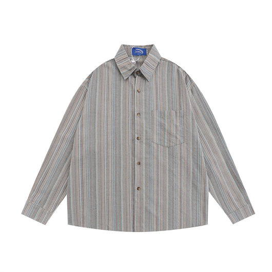 Cardigan Holgado a Rayas Verticales - Camisa Casual Trendy de Manga Larga - Image 32