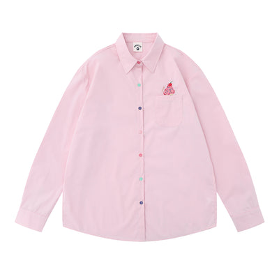 Chaqueta Casual Holgada con Bolsillo Bordado de Manga Larga - Image 22