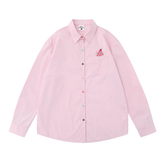 Chaqueta Casual Holgada con Bolsillo Bordado de Manga Larga - Image 22