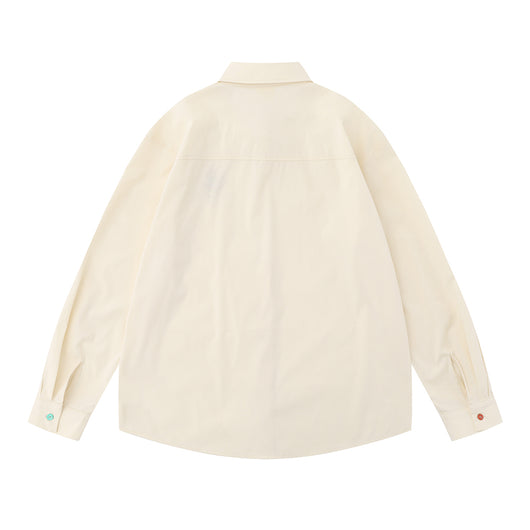 Chaqueta Casual Holgada con Bolsillo Bordado de Manga Larga - Image 23