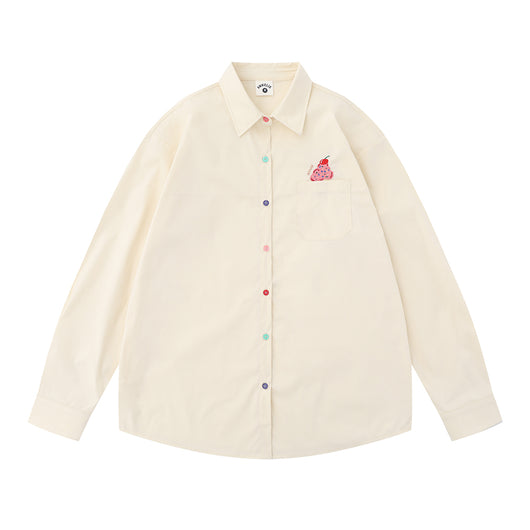 Chaqueta Casual Holgada con Bolsillo Bordado de Manga Larga - Image 33