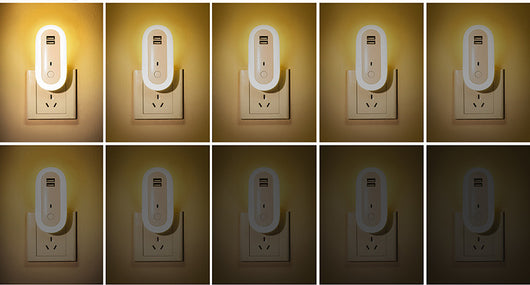Lámpara Nocturna Ovalada con Puertos USB Duales, Control Remoto y Temporizador - Image 15