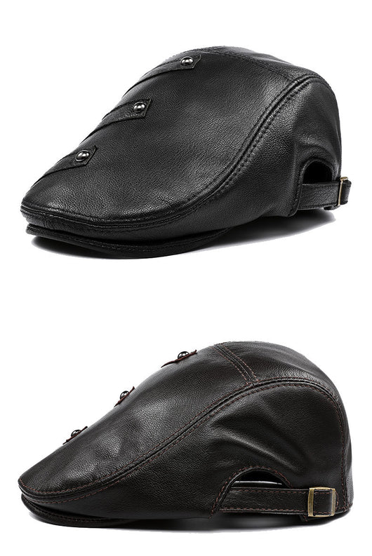 Boina de Cuero Genuino para Hombre - Estilo Clásico Coreano Otoño Invierno - Image 9