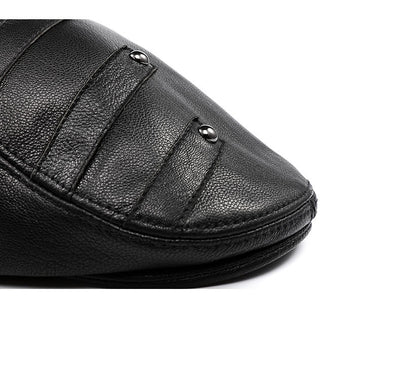 Boina de Cuero Genuino para Hombre - Estilo Clásico Coreano Otoño Invierno - Image 11