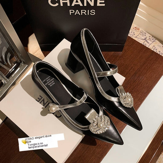 Zapatos de Tacón Alto en Cuero con Hebilla y Punta Afilada - Pumps de Lujo con Strass - Image 20