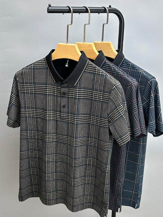 Polo Hombre Cuadros Verano Manga Corta Ajuste Cómodo - Image 15