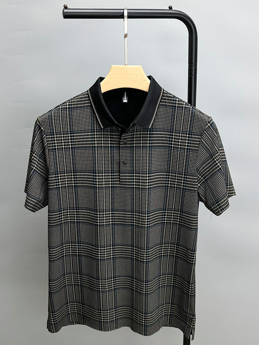 Polo Hombre Cuadros Verano Manga Corta Ajuste Cómodo - Image 16