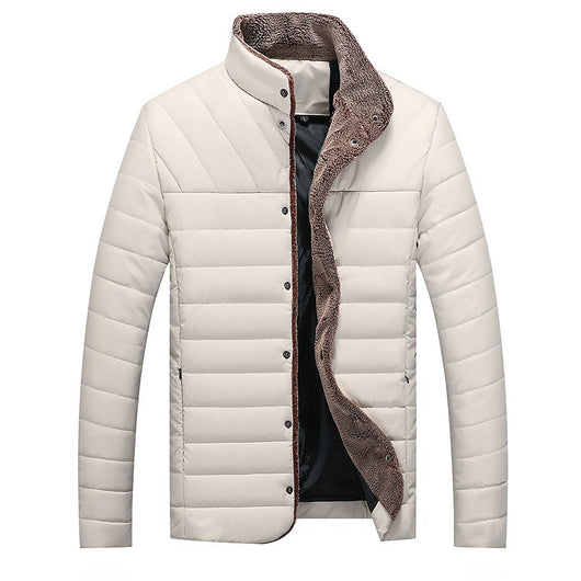 Abrigo Acolchado de Algodón Hombre Estilo Coreano Cuello Alto Ajustado - Image 3
