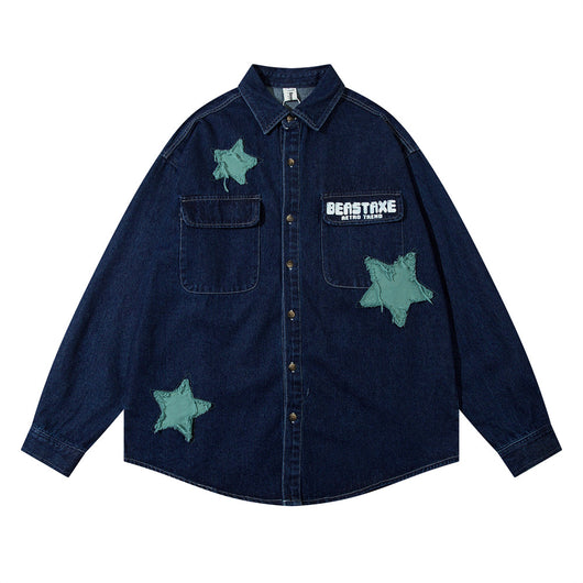 Camisa Denim con Bordado de Estrella de Cinco Puntas - Diseño Personalizado - Image 20