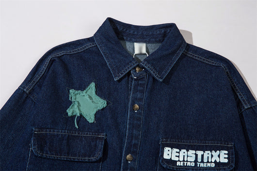 Camisa Denim con Bordado de Estrella de Cinco Puntas - Diseño Personalizado - Image 25