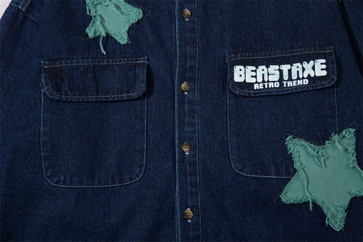 Camisa Denim con Bordado de Estrella de Cinco Puntas - Diseño Personalizado - Image 28