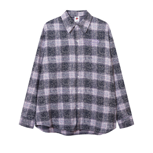 Camisa de Cuadros Manga Larga con Efecto Desgastado para Hombre - Image 22