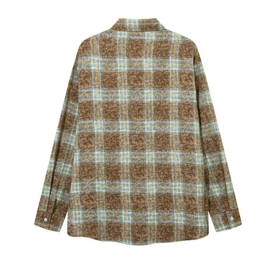 Camisa de Cuadros Manga Larga con Efecto Desgastado para Hombre - Image 24