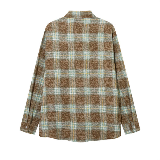 Camisa de Cuadros Manga Larga con Efecto Desgastado para Hombre - Image 24