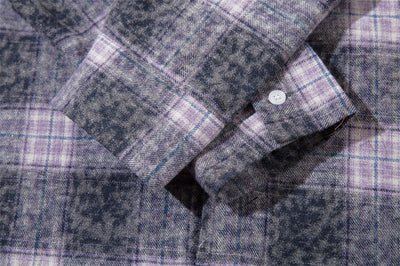 Camisa de Cuadros Manga Larga con Efecto Desgastado para Hombre - Image 30