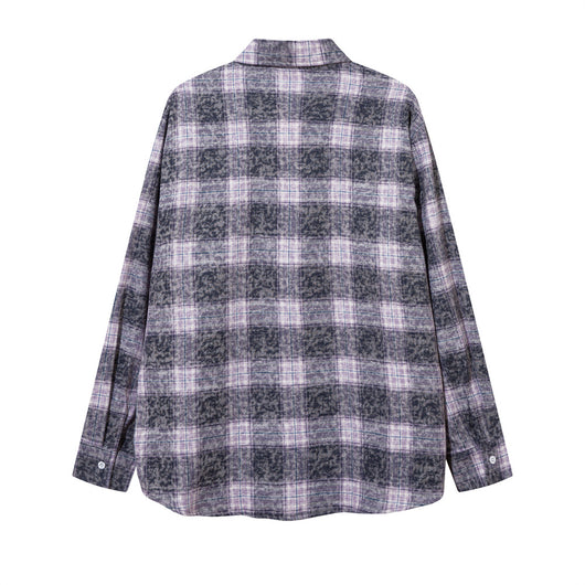 Camisa de Cuadros Manga Larga con Efecto Desgastado para Hombre - Image 31