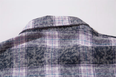 Camisa de Cuadros Manga Larga con Efecto Desgastado para Hombre - Image 34