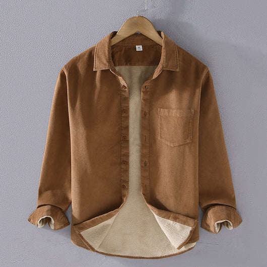 Camisa Acolchada de Pana con Cuello Cuadrado para Hombre - Image 13