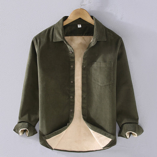 Camisa Acolchada de Pana con Cuello Cuadrado para Hombre - Image 16