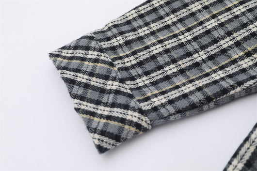 Camisa de Manga Larga a Cuadros con Bolsillo Bordado para Hombre - Image 31