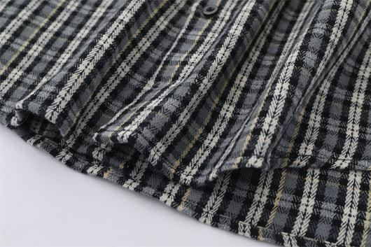 Camisa de Manga Larga a Cuadros con Bolsillo Bordado para Hombre - Image 34