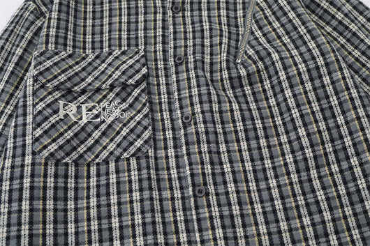 Camisa de Manga Larga a Cuadros con Bolsillo Bordado para Hombre - Image 37