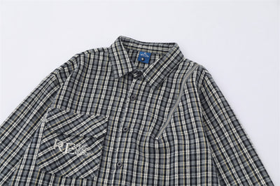 Camisa de Manga Larga a Cuadros con Bolsillo Bordado para Hombre - Image 45