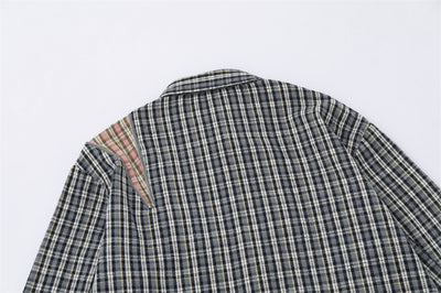Camisa de Manga Larga a Cuadros con Bolsillo Bordado para Hombre - Image 49