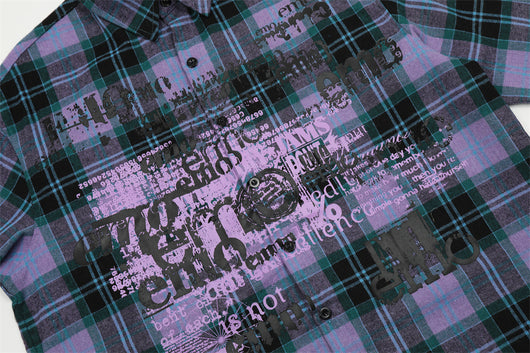 Cardigan Hombre Cuadros con Estampado de Letras - Image 20