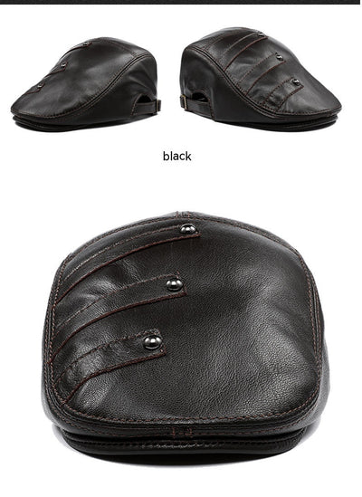 Boina de Cuero Genuino para Hombre - Estilo Clásico Coreano Otoño Invierno - Image 12