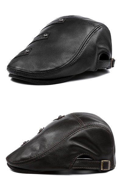 Boina de Cuero Genuino para Hombre - Estilo Clásico Coreano Otoño Invierno - Image 14