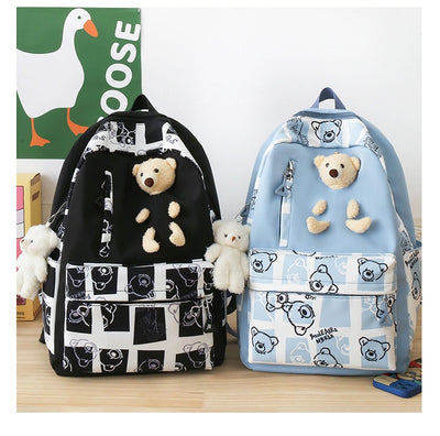 Set de 3 Piezas: Mochila Escolar con Diseño Osito y Lonchera para Niñas - Image 43