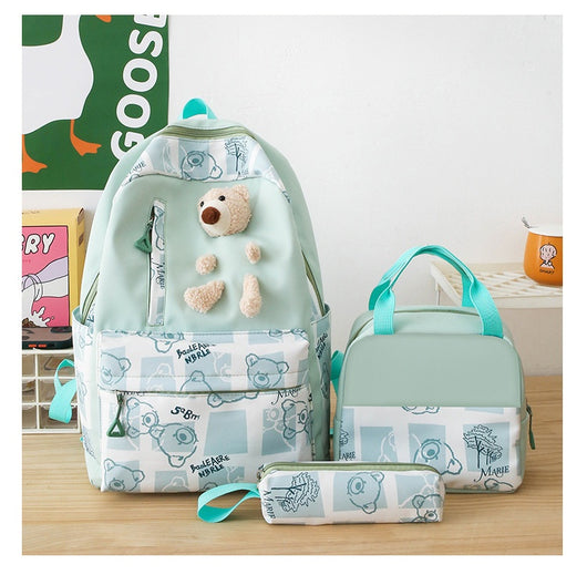 Set de 3 Piezas: Mochila Escolar con Diseño Osito y Lonchera para Niñas - Image 44