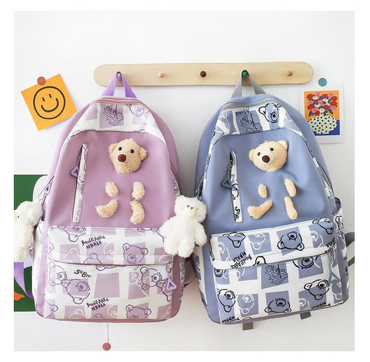 Set de 3 Piezas: Mochila Escolar con Diseño Osito y Lonchera para Niñas - Image 45