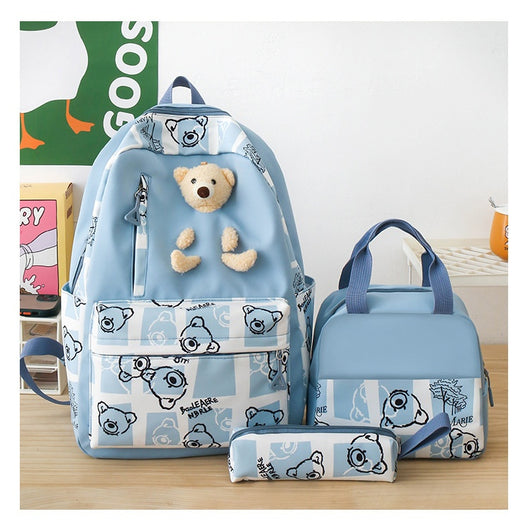 Set de 3 Piezas: Mochila Escolar con Diseño Osito y Lonchera para Niñas - Image 49