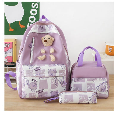 Set de 3 Piezas: Mochila Escolar con Diseño Osito y Lonchera para Niñas - Image 52