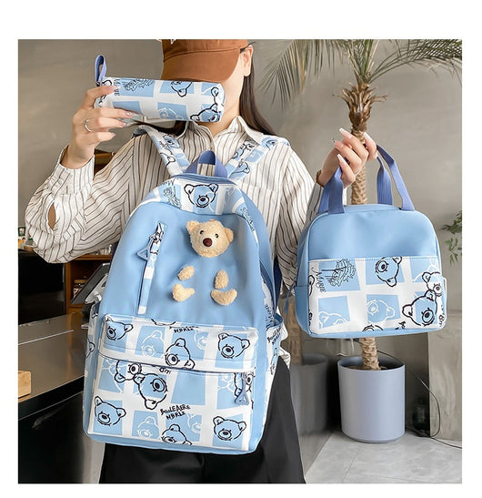 Set de 3 Piezas: Mochila Escolar con Diseño Osito y Lonchera para Niñas - Image 54