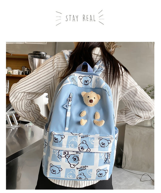 Set de 3 Piezas: Mochila Escolar con Diseño Osito y Lonchera para Niñas - Image 61