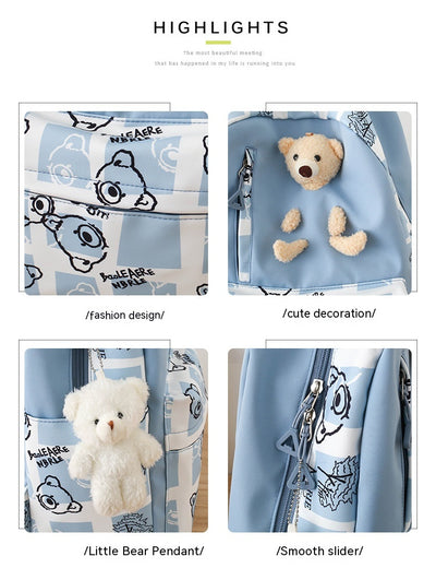 Set de 3 Piezas: Mochila Escolar con Diseño Osito y Lonchera para Niñas - Image 64
